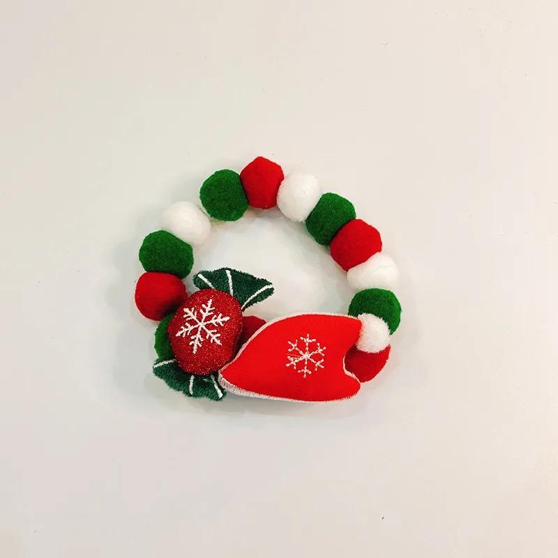 Christmas Pet Dog Bow Tie Hair Ball Necklace Collar Snowman Deer Pet Dog Cat Bowties Neckties Hat Dog Grooming Accessories