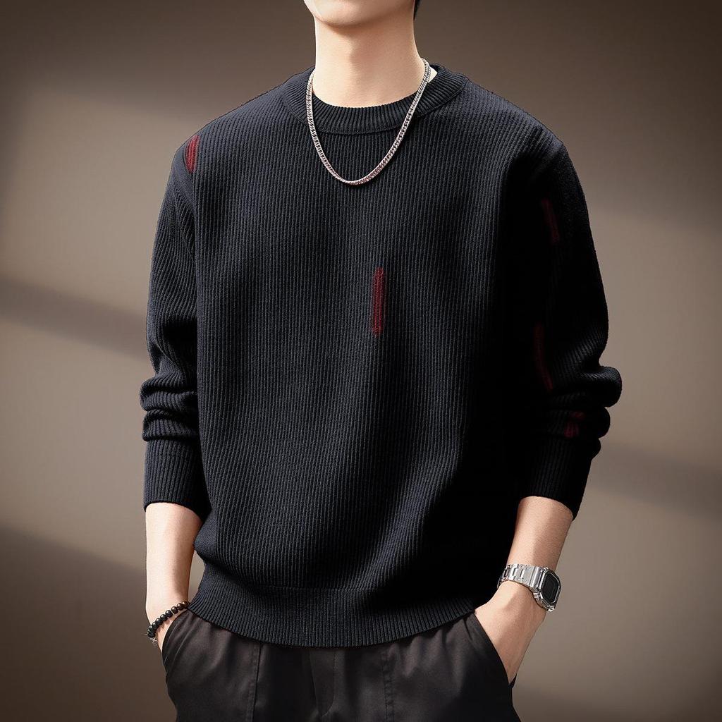 Herren Herbst Luxus Weicher Strickpullover - Vielseitiger, Trendiger & Lässiger Kapuzenpullover mit Rundhalsausschnitt