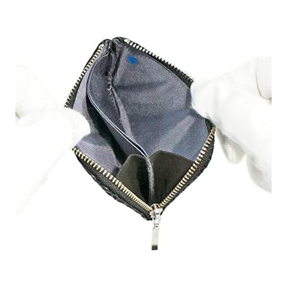 Inden-ya Coin Purse F-Coin Purse 05, Deer Leather, Black Base X Black Lacquer, Ring Pattern Small, 1005-01-177. Features Natural Deer Leather with
