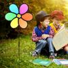Children Kids Colorful Triple Wheel Rainbow Pinwheel Wind Spinners Garden Windmill Windmill Toys