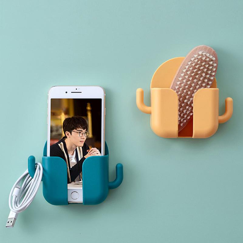1 Pezzo Supporto per Telefono Cellulare Senza Foratura Supporto a Parete Organizer per Telecomando Scatola Portaoggetti Contenitore da Comodino Caricabatterie Rack Regalo