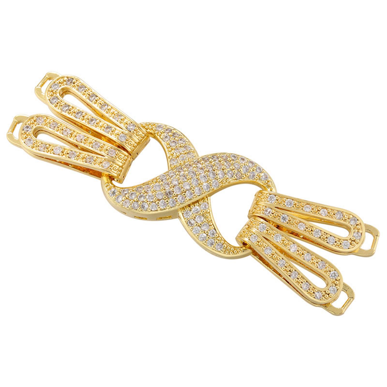 

Ювелирные застежки с полной инкрустацией цирконами, универсальный набор аксессуаров для DIY-застежек для браслетов и ожерелий с золотым покрытием 186