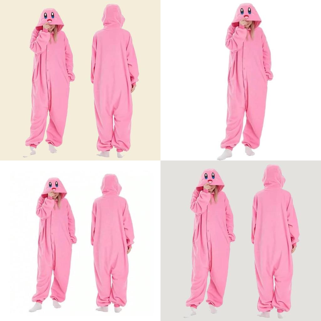 Kirby Cartoon Cuter Animal Jumpsuit Pajamas For Halloween Themed Party Dress Up