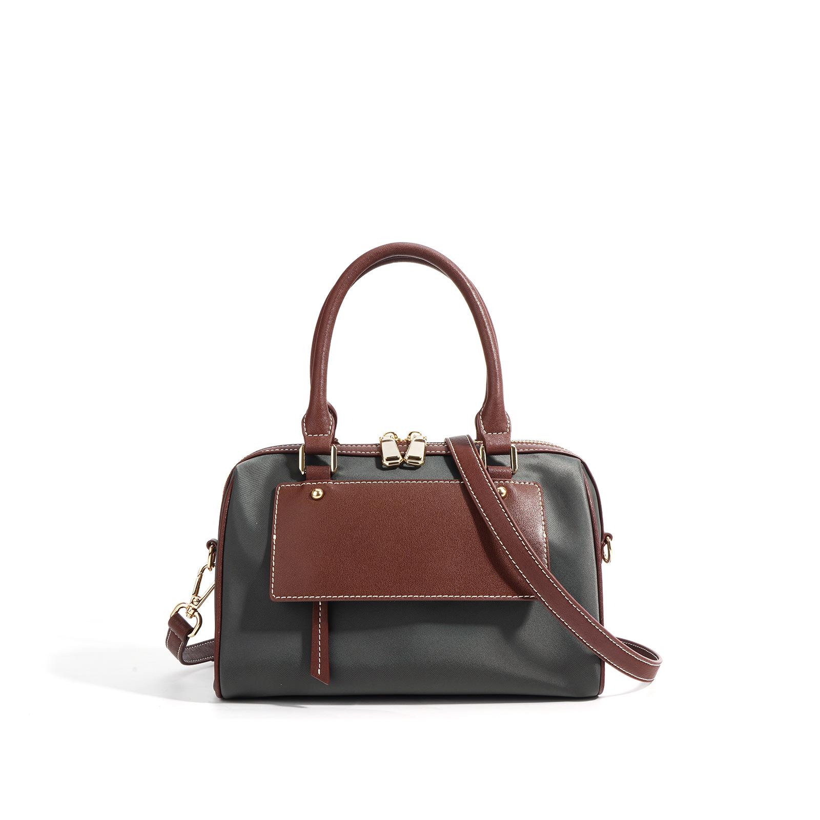 

Модная и легкая маленькая сумка через плечо для женщин 2025 года, высококачественная новая модель с кожаной большой вместимостью, сумка-подушка Boston 24x12x16cm серый