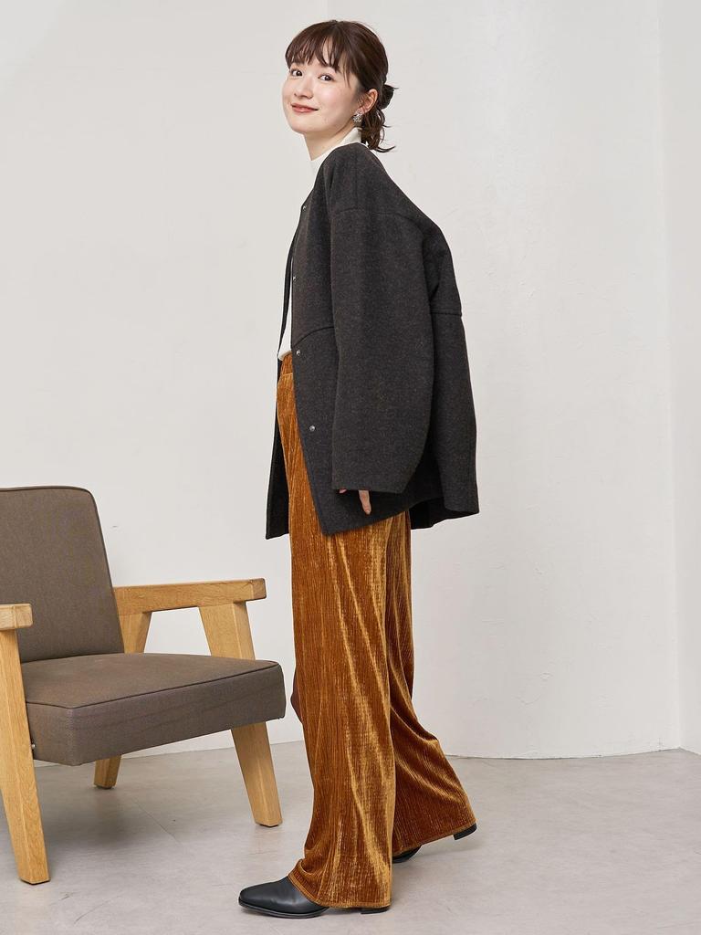 Cohen Light Melton Collarless Mid-Length Coat, 76606000000 2170 NATURAL (21), L