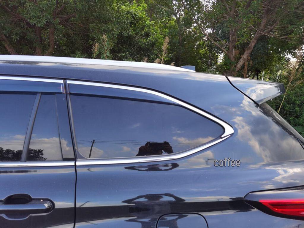 22 Highlander Crown Land Cruiser Car Window Rain Deflector Set, 6-Piece Stainless Steel Trim