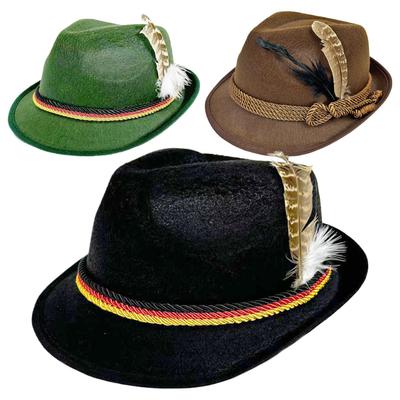 Gentlemanly Hat Style Oktoberfest Fedora Festival Hat Rope Decor For Parties Cosplay Events Unisex Retro Caps Style Photo Props
