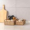 Wooden Handles Storage Basket Scalloped Edge Decor Basket Paper Rope Basket  Home Decor