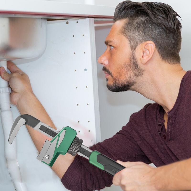 Klíč Monkey Wrench, svěrák na trubky, nastavitelné klíče typu F, pravoúhlý klíč s lehkou rychlostí pro snadné odšroubování ventilů a šroubů na kulatých