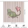 Cute Iguana Shower Curtain Tropical Forest Animal Pattern Bathroom Decor Nature Theme Waterproof Fabric Washable
