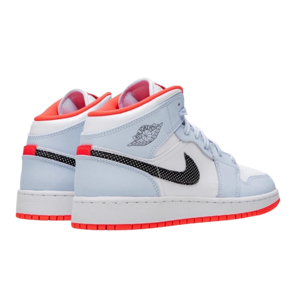 Air Jordan 1 Mid Half Blue Polka Dot Swoosh