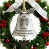 Christmas Bell Ornament Collectible Holiday Angel Wing Bell Engraved Christmas Pendant Memorial Decoration