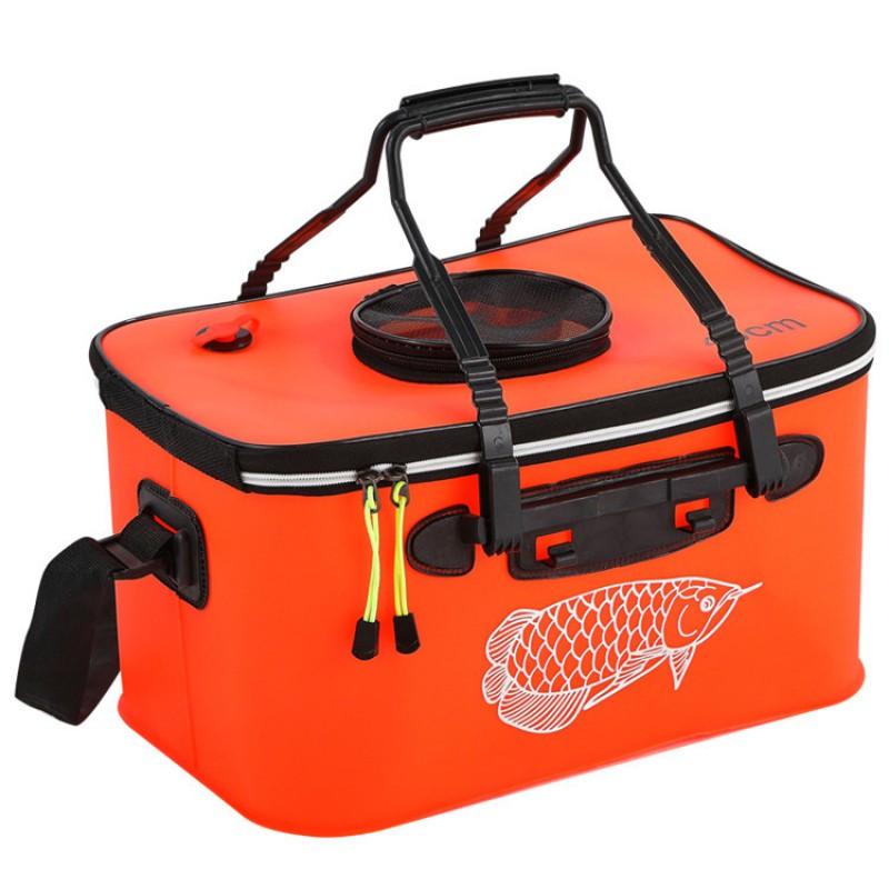 Foldable Live Fish Bucket With Ventilation Window Heavy Duty Rubber Fishing Water Container Anglers