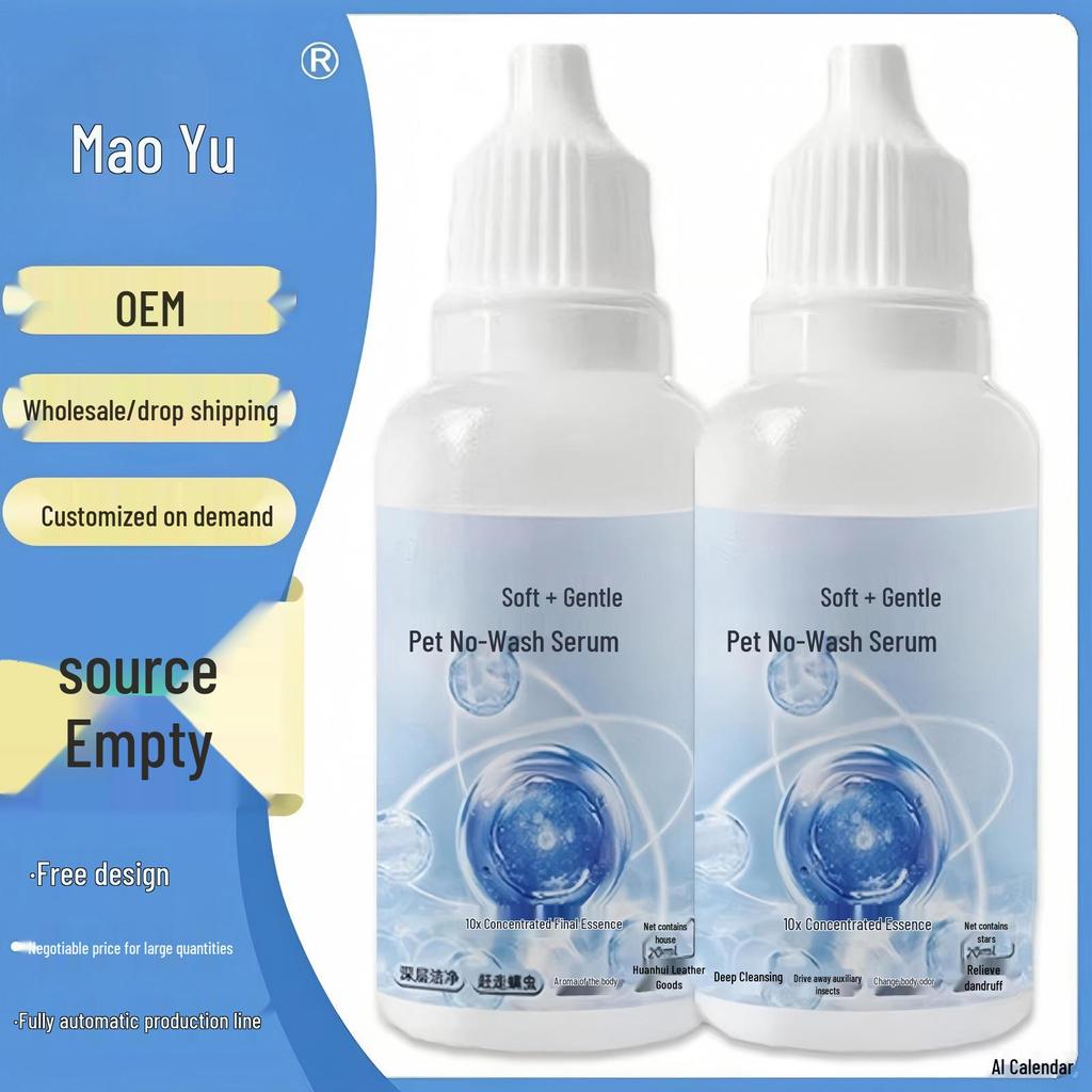 Pet No-Rinse Deodorizing Dry Shampoo Essence 20ml for Cats and Dogs