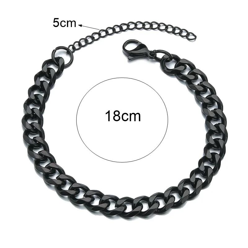 Fashion Stainless Steel Men Curb Cuban Chain Bracelet Women Bracelet On Hand For Couple Unisex Wrist Hand Jewelry Gift Party