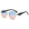 New European and American Fashion Versatile Metal Sunshade Sunglasses Personalized Polygon Internet Celebrity Sunglasses