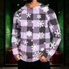 Men's Long Sleeve Hooded Sun Shirt with Christmas Print for Casual Daily Wear