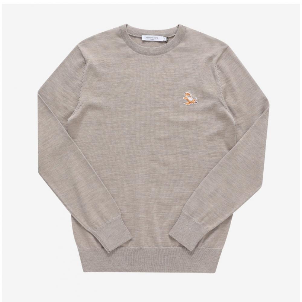 Maison Kitsune Km00501kt1036 H250 Chillax Fox Patch Mens Knit