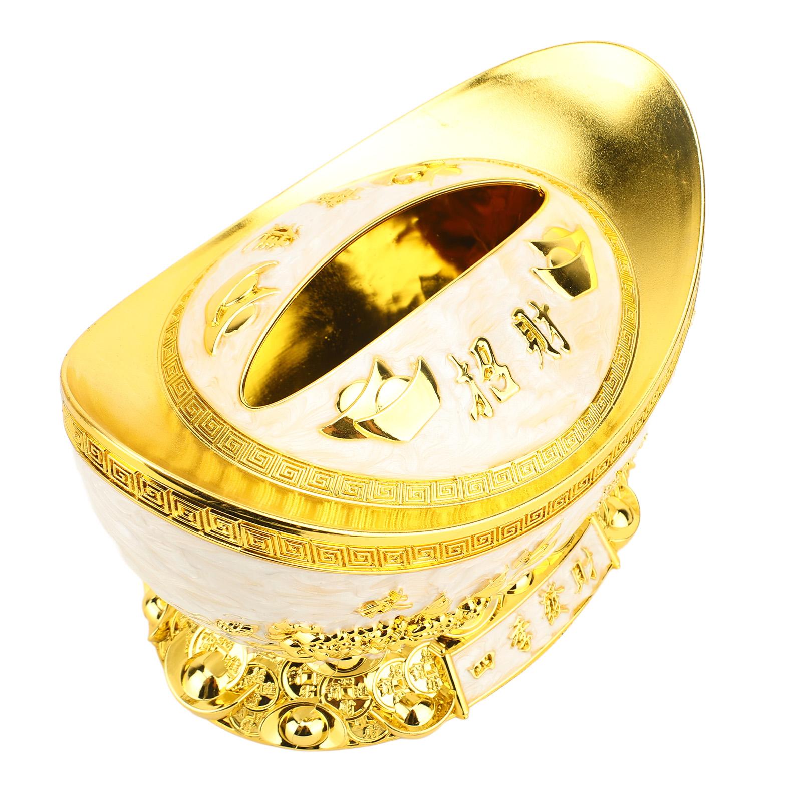 

Пластиковая коробка для салфеток, украшение в виде китайского слитка юаньбао, символ богатства, домашний декор, подарок, золото, синий