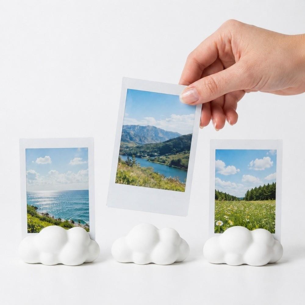 3pcs Cloud-Shaped Photo Holders Funny Business Card Holder Photo Display Racks Desktop Decoration