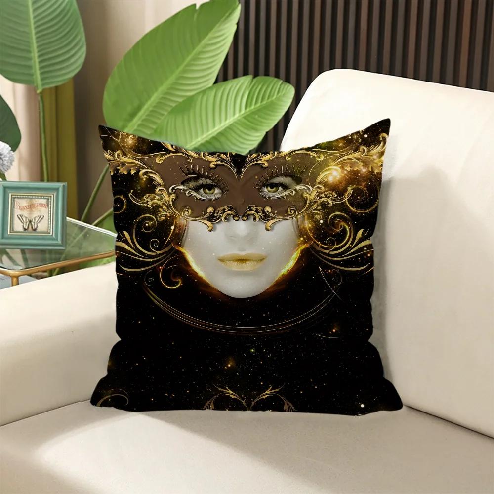 Pillow for Sleep Black Gold African Lady Cushion Cover  ×  Stuffed Cushions Decorative Pillows Sofa Cases Covers Home Garden
