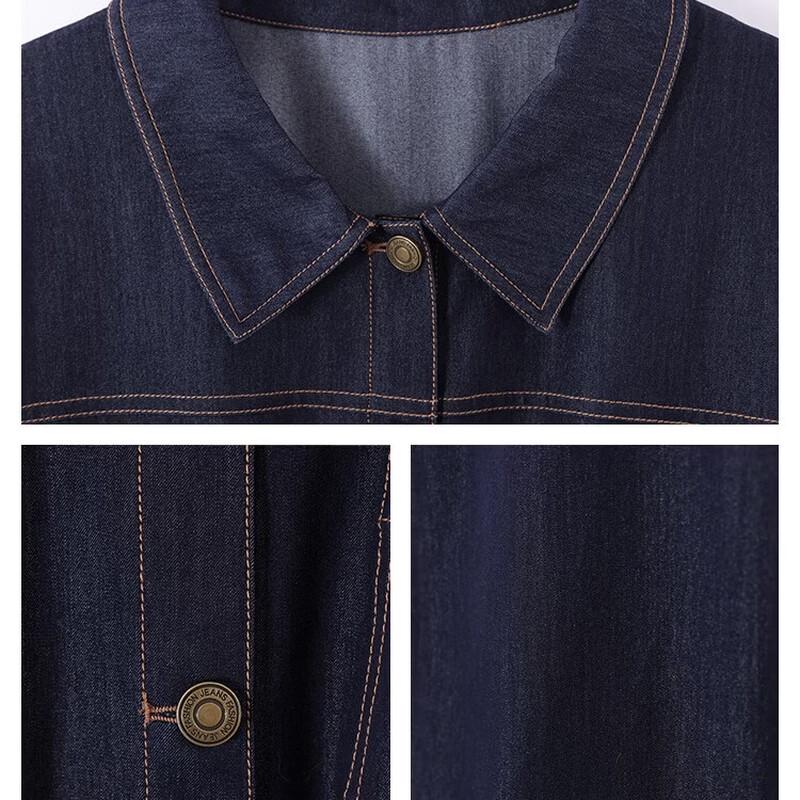 Women's Retro Faux Denim High-Waist Short-Sleeve Dress