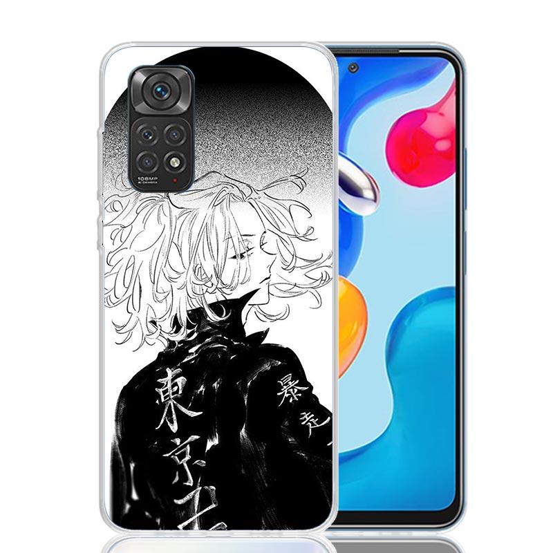 Tokyo Aevengers Black Anime Phone Case For Xiaomi Redmi Note 15 14 13 12S 12 Pro Plus 11S 11E 11 11T 10S 10 Art Soft Pattern Cov