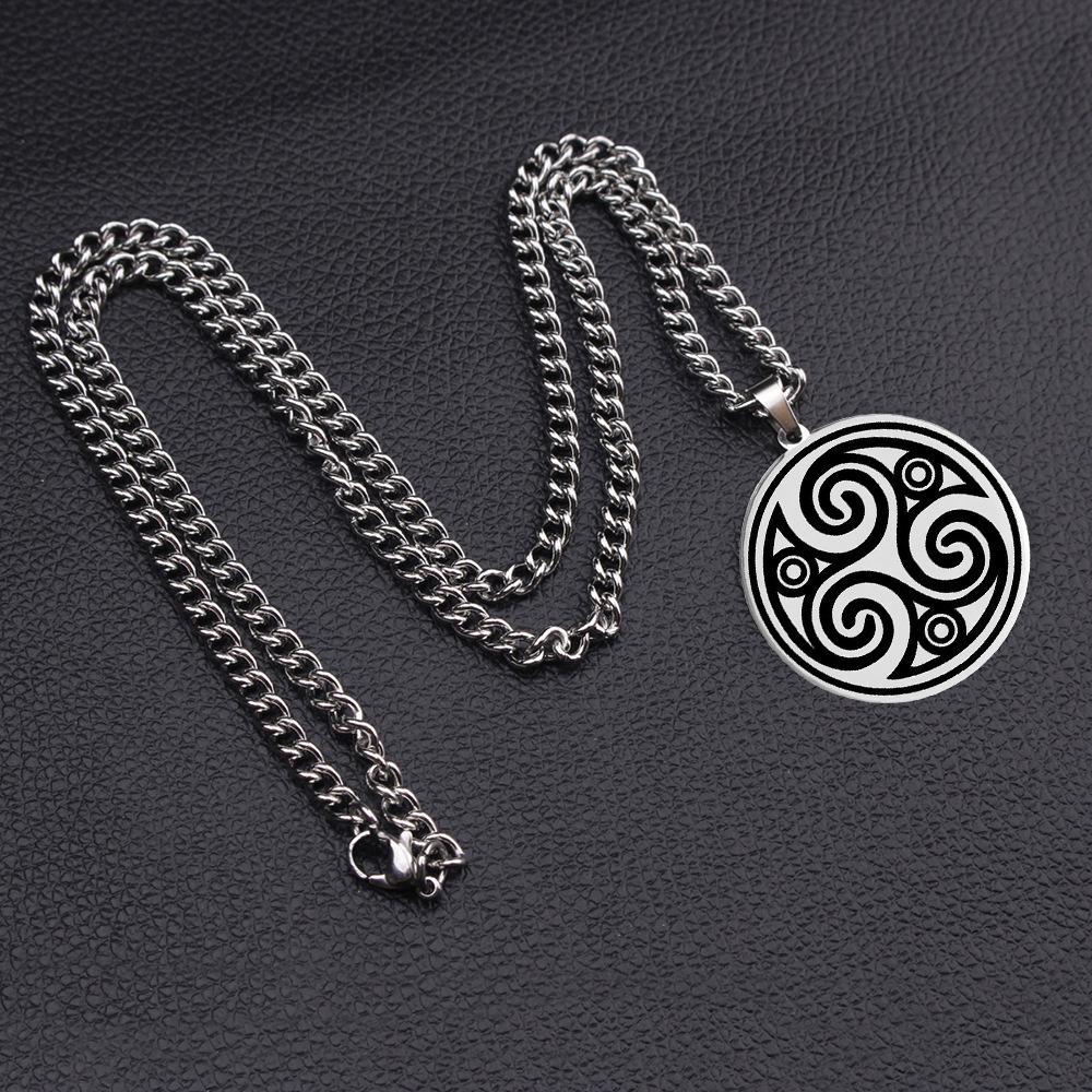 Keltischer Schmuck Triskelion Dreifachhelix Symbol Salomo Kabbala Mystischer Schmuck Anhänger Halskette