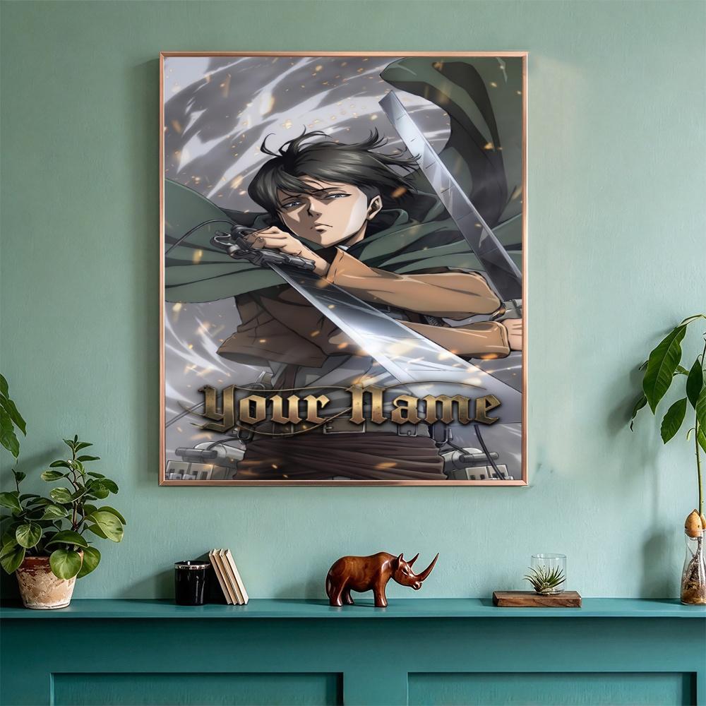 Attack Titan Customize Your Name Diamond Painting Round Diamond Diy Frameless Holiday Artwork Suitable For Home Office Wall Decoration