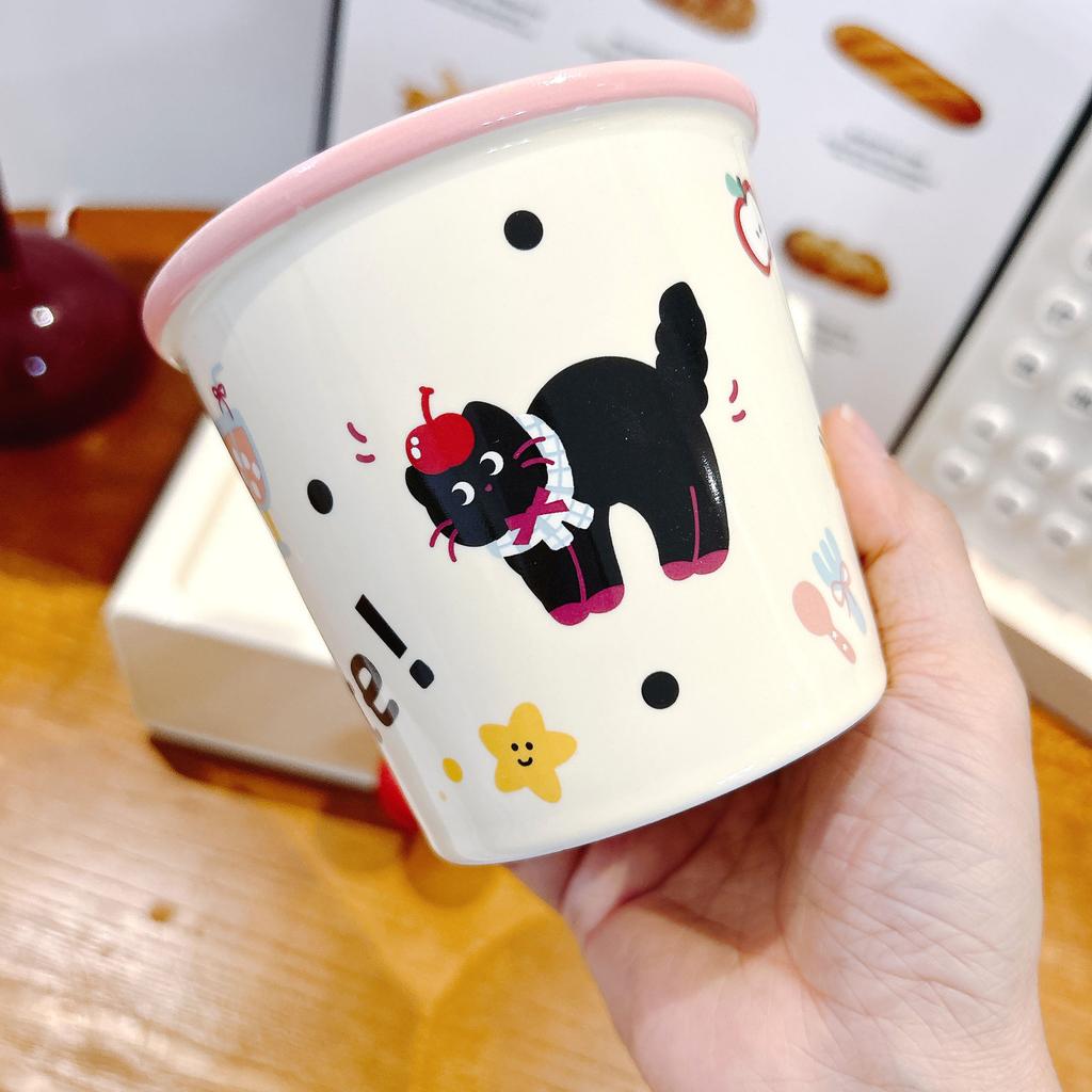 Cute Puppy Thickened Coffee Cup Water Cup Household Cartoon Paper Cup Shape Hand Holding Cup Ceramic Cup Mug Mug