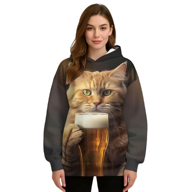 Women's Autumn and Winter 3D Printed Hooded Fashion Versatile Trend Breathable Casual Hoodies & Sweatshirts (women’s)