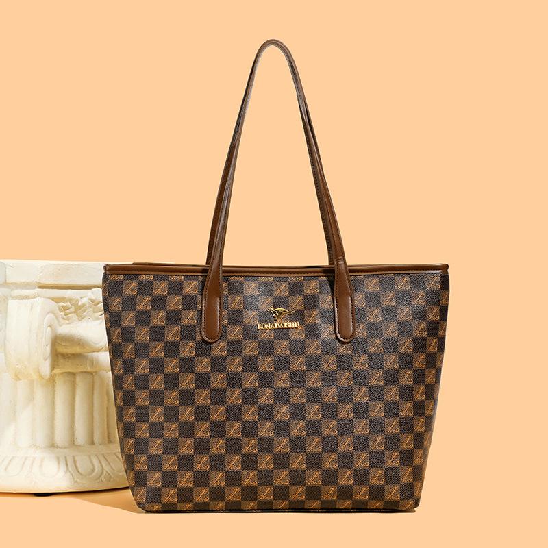 Light Luxury Bag Women's Bag New Checkerboard Fashionable Large-capacity Shoulder Handbag Messenger Tote Bag