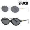 2PACK Sexy Small Oval Sunglasses for Women  Brand Designer Fashion Luxury Shades UV400 Black Eyewear Men Vintage Sun Glasses