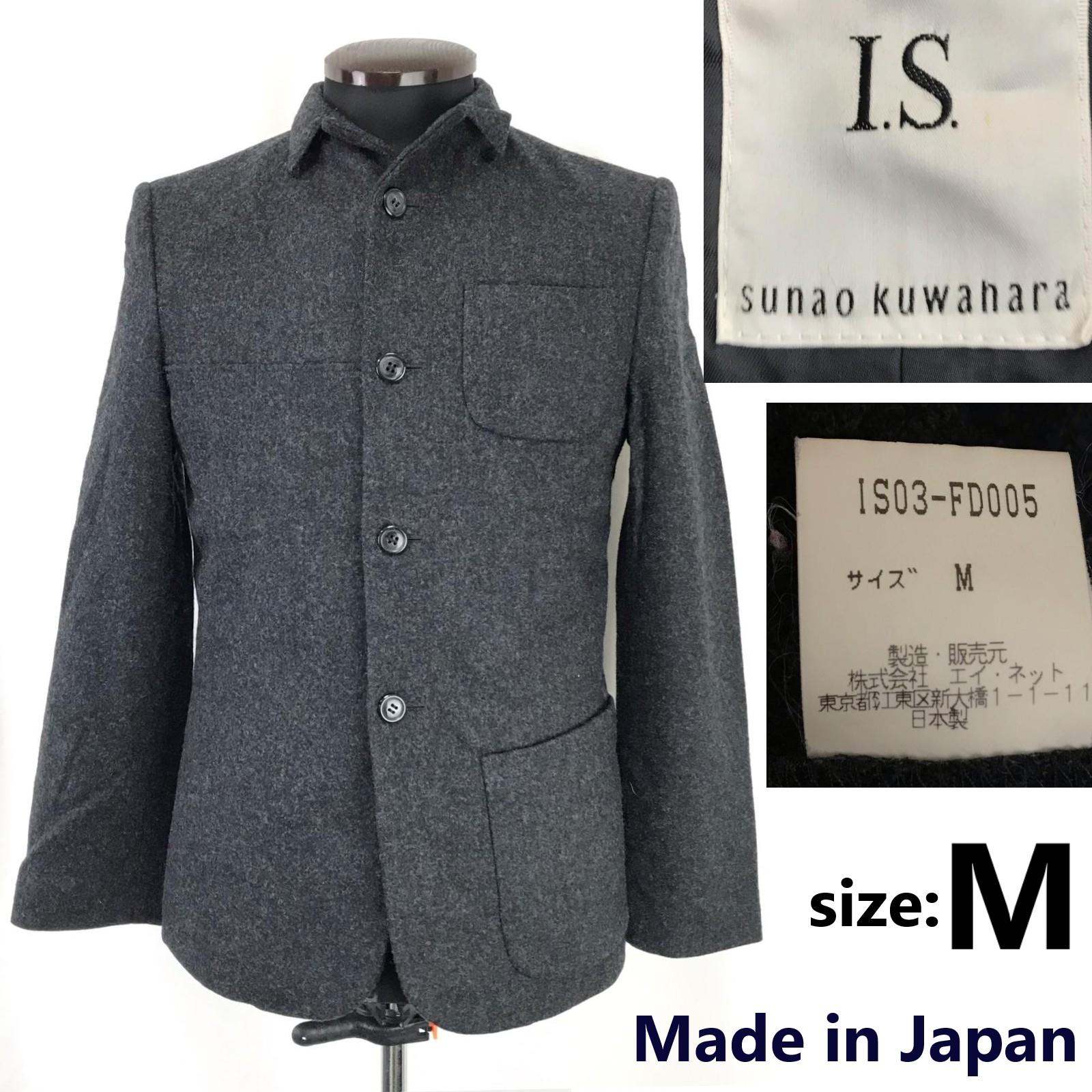 

USED/Made in Japan I.S. Sunao Kuwahara ISSEY MIYAKE Wool Jacket M Men Dark Gray Outer Blouson