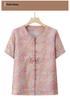 Mom's Chinese Style Summer Top Set: Short-Sleeved Shirt & Two-Piece Outfit for Middle-Aged and Elderly Women