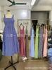 Women Square Neck Gingham Maxi Dress Sleeveless Spaghetti Strap Elastic Waist Flowy Long Summer Casual Dress