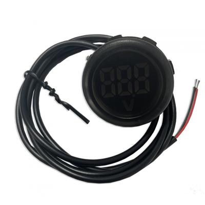 Waterproof Round DC Voltmeter LED Digital Display 4-100V Two-Wire Universal for Vehicle