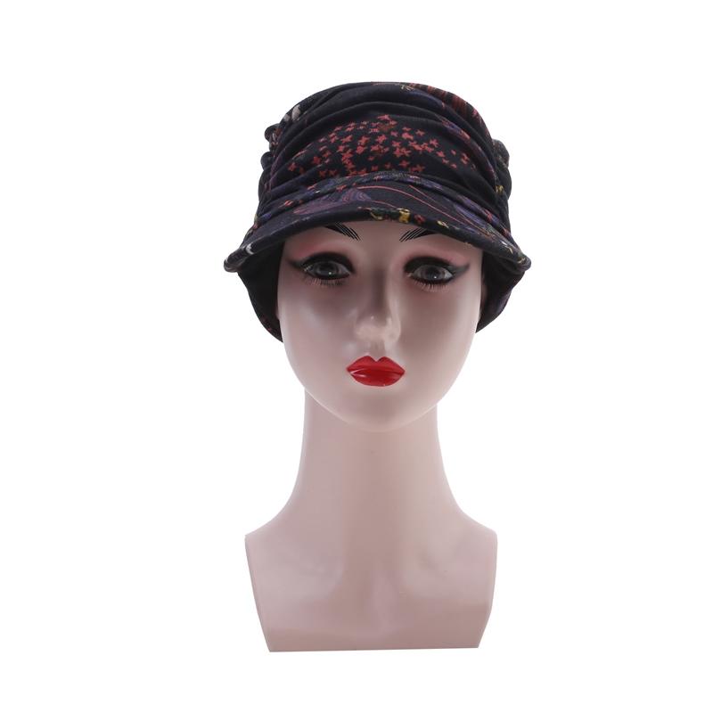 New Short Brimmed Fragmented Flower Hat Versatile Soft Brimmed Ethnic Style Duck Tongue Hat Autumn And Winter Warm Hat