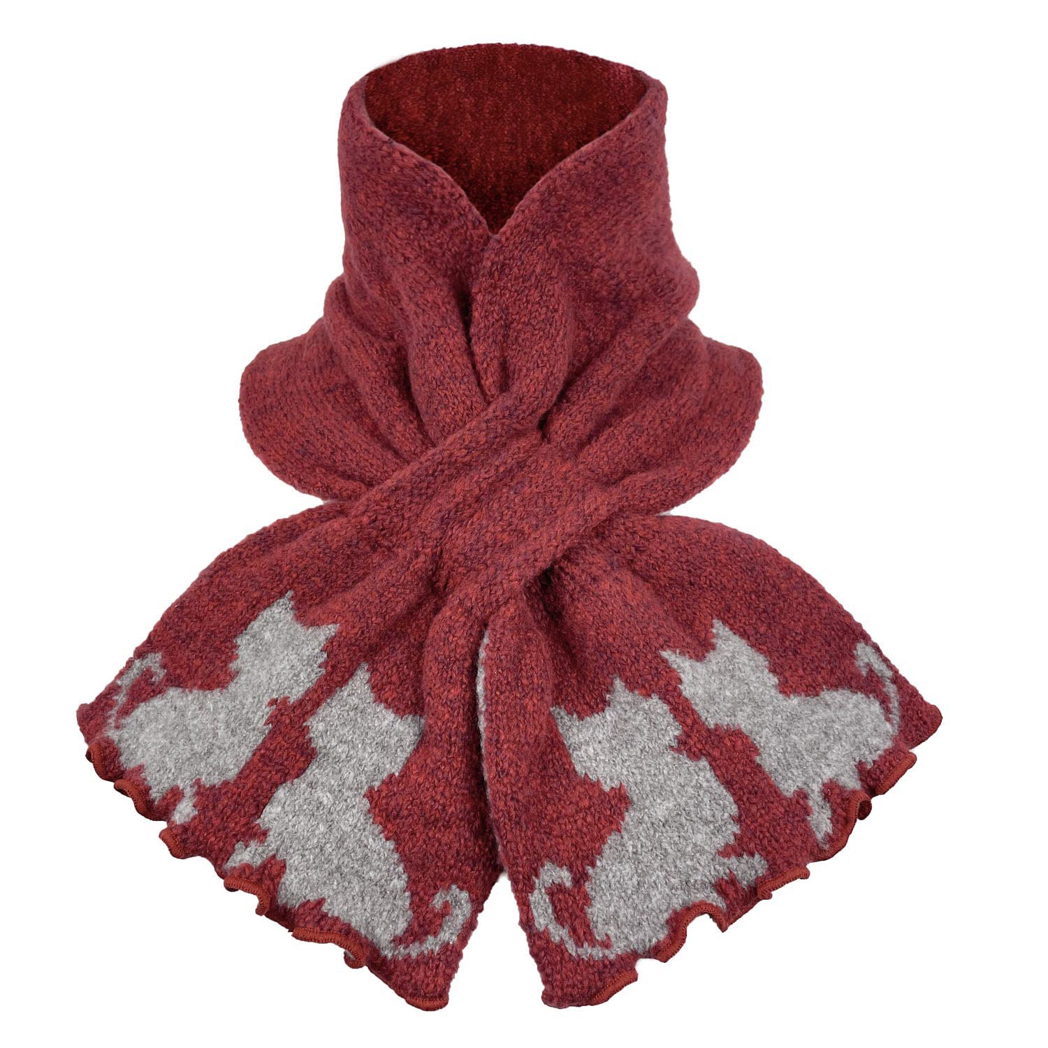 

TERAICHI Вставка для шеи Шарф-петля для шеи с кошкой Мини-шарф Грелка, Грелка, Шарф, Узор в виде крестов, Шарф, Женский (красный)