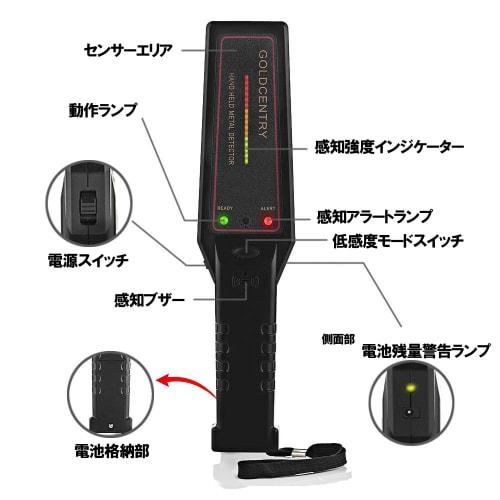 EnergyPower Professional Handheld Metal Detector with LED Indicator, High-Sensitivity Sensor, One-Touch Operation for Body Checks and Security, Detect