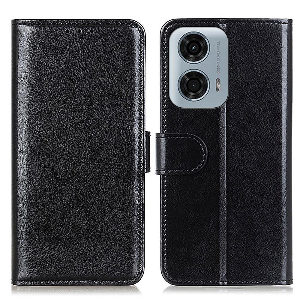 For Motorola Moto E14 4G/G04 4G/G04s 4G/G24 4G Leather Wallet Case Crazy Horse Texture Phone Cover