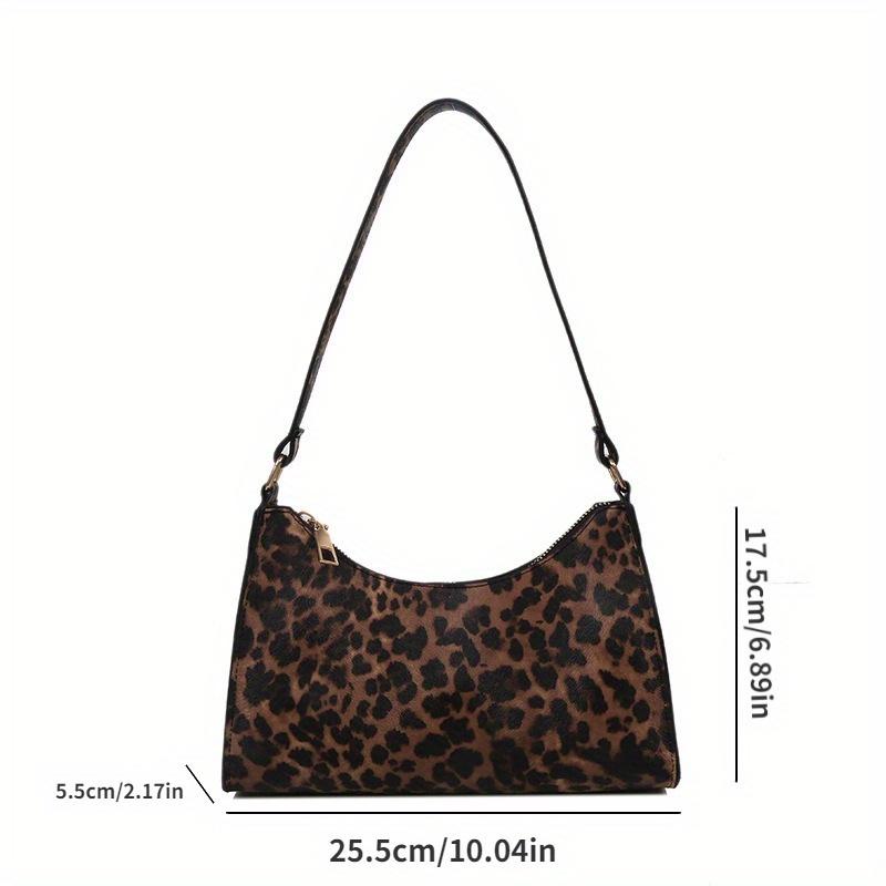 Stylish Leopard Print Shoulder Bag for Women Chic Animal Print Design, Zipper Closure Travel Bag Small Crossbody Bag
