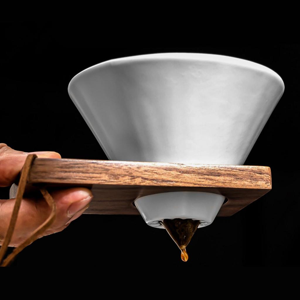 Premium Wooden Coffee Filter Stand for Home