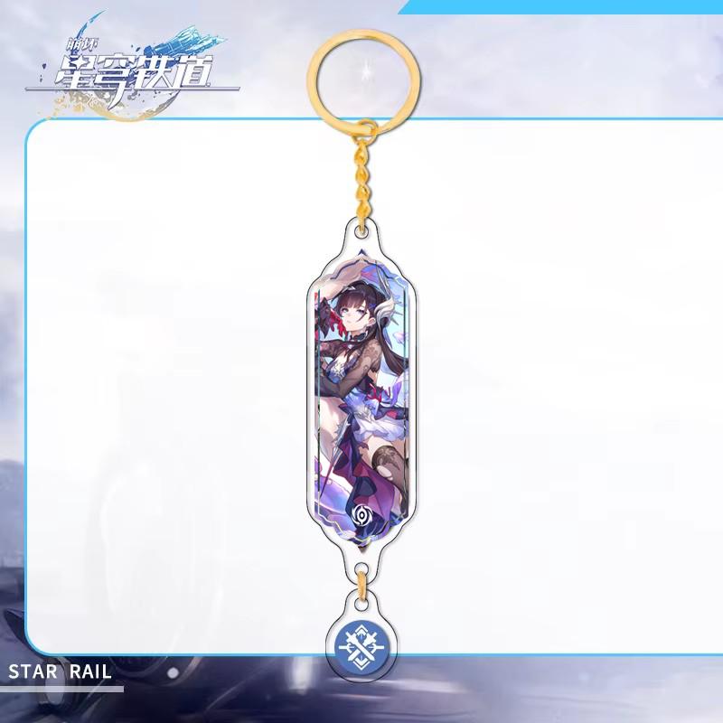 Game Honkai: Star Rail Acrylic Keychain Long Strip Pendant Figure Castorice Cipher Hyacine Mydei Anaxa Accessories Ornament
