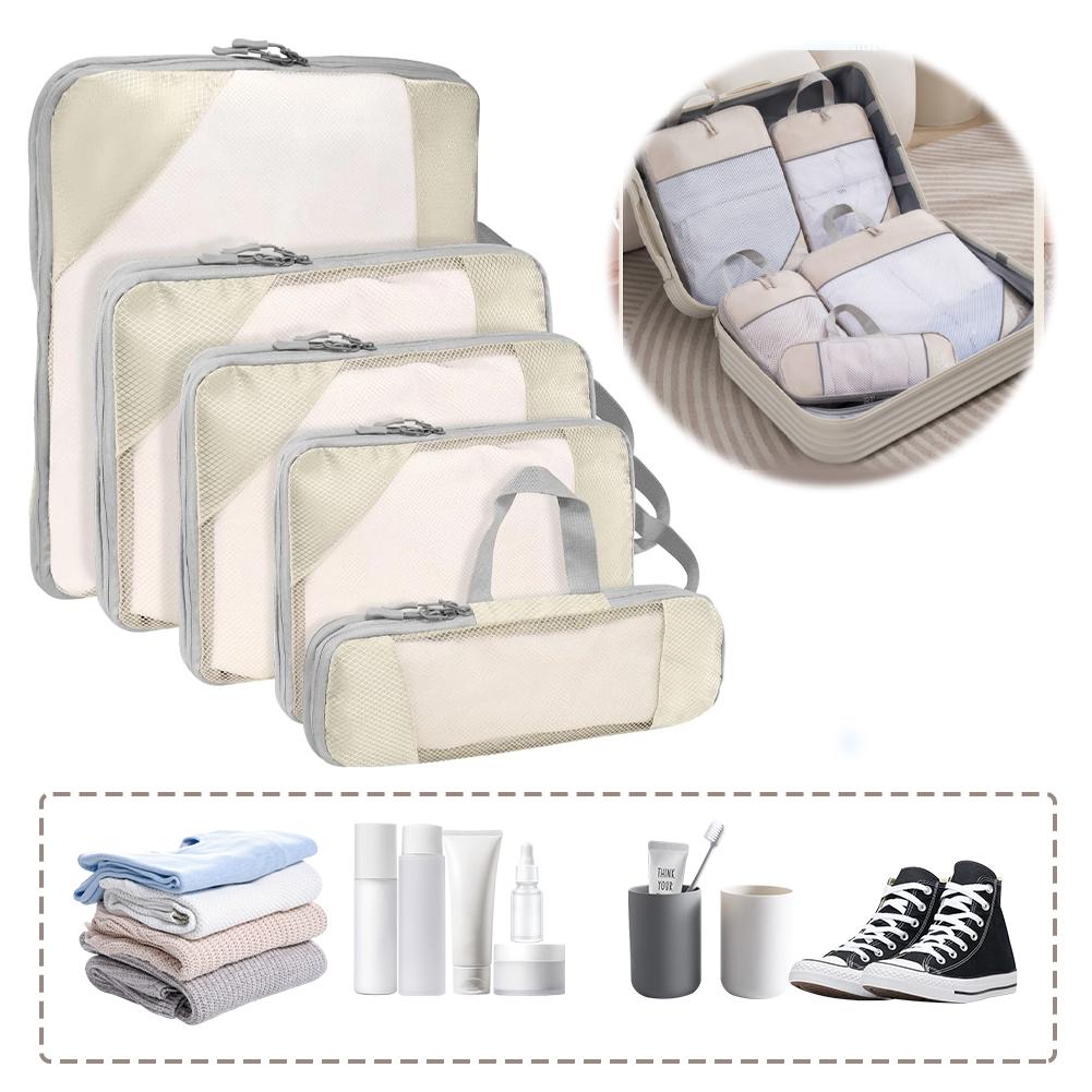 5Pcs Compressible Storage Bag Waterproof Travel Organizer Bag Portable Luggage Storage Bag Outdoor Hiking Camping Picnic Bag