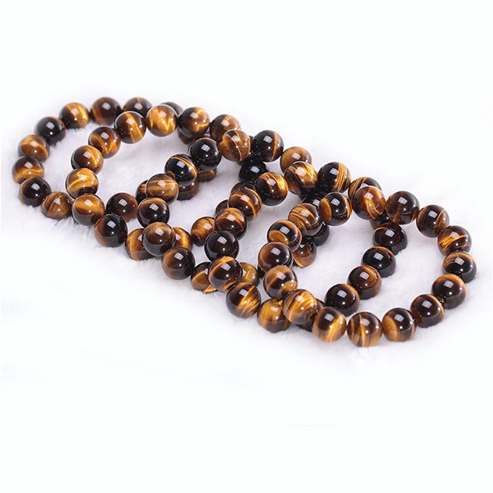 Kirykle Fashion Tiger Eye Bangles Men 4-12mm Natural Energy Stone Beads Reiki Healing Bracelets for Women Jewelry Pulseras Gifts