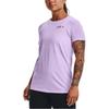 Under Armour Solid Color Crew Neck Pullover With Letter Print T-Shirt Women Tops Purple 1372682-515