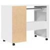 Rolling Table with Shelf White 91 x 50 x 77 cm Particleboard