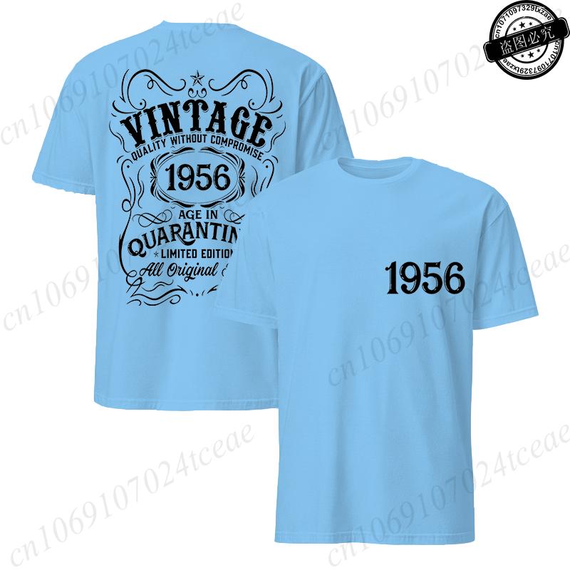 Mens Tshirt Vintage 1956 Age in Quarantined Limited Edition All Original Birthday Print Funny Male Tops Summer Casual Tshirt