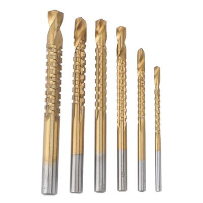 6 sztuk wiertło kręte 3 4 5 6 6,5 8 mm z ząbkowaną krawędzią tnącą do drewna, PVC, płyty plastikowej